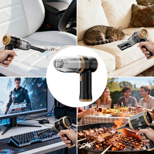 BELIBUY Mini Car Vacuum 15000Pa Portable Cordless Handheld Vacuum Cleaner and Air Duster with 2 Filter for Car, Sofa, Office, Pet, Home