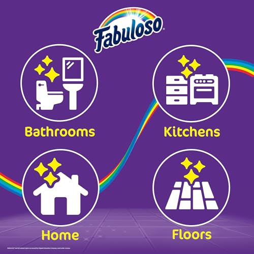 Fabuloso Cleaning Brush with Handle Compact Handheld Household Scrub Brush Kitchen Bathroom Baseboards Tile and Floors Firm Bristles Indoor Surface Cleaning White Purple 5.5 Inch Everyday Cleaning