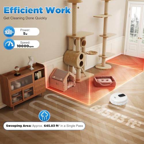 Automatic Mopping Robot for Hard Floors – Spray & Scrub Floor Cleaner with 60min Runtime – USB Rechargeable, 360° Wipe, Wet/Dry Pads – Cleans Wood, Tile, Marble – White