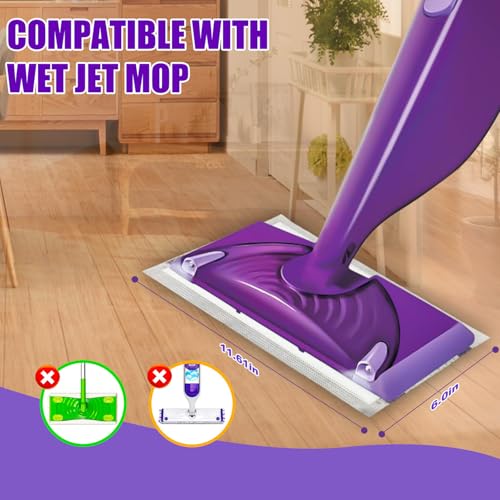 60 Pack WetJet Pads Refills for Swiffer Wet Jet Mop - Multi-Surface Floor Cleaning Mop Pads, Compatible with Swiffer Wet Pads Refill, 4 Layers Thickened & Durable | Heavy-Duty Absorbent