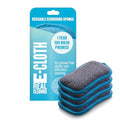 E-Cloth Washing Up Scrub Pad - Microfiber Sponge for Cleaning, Reusable Kitchen Sponge for Dishes & Sink, Non Scratch, Multi Purpose Scrubber, Machine Washable - 4 Pack