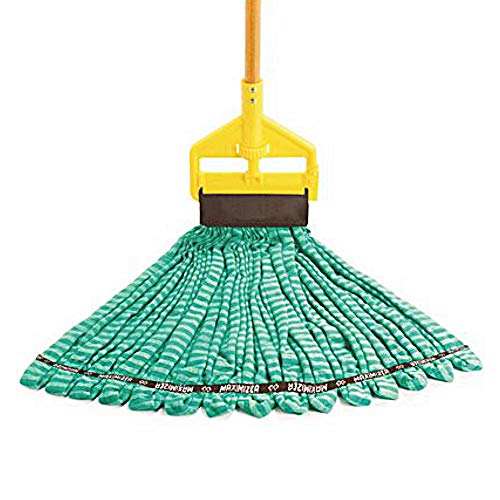 Rubbermaid Commercial Products Web Foot® Medium 20 Ounce Microfiber Tube Wet Mop 5" Headband Green for General Purpose Floor Cleaning Abrasive Cleaning and Heady-Duty Scrubbing