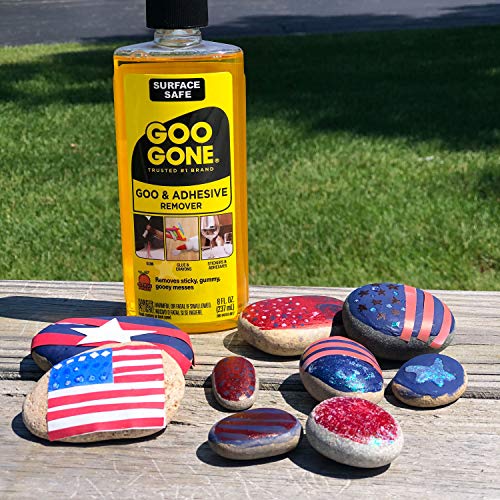 Goo Gone Original Liquid - 12 Pack - 8 Ounce - Surface Safe Adhesive Remover Safely Removes Stickers Labels Decals Residue Tape Chewing Gum Grease Tar Crayon Glue