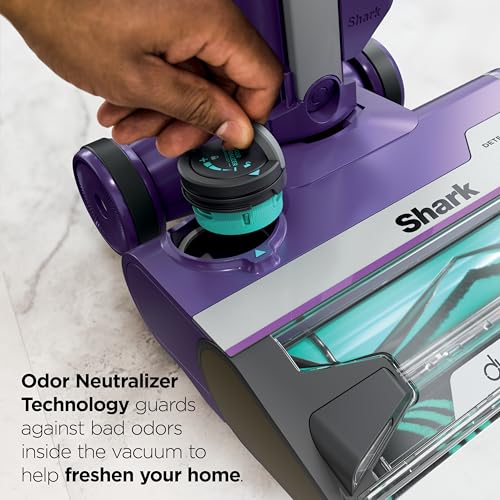 Shark POWERDETECT Ultra-Light Corded Stick Vacuum with DuoClean Technology, Self-Cleaning Brushroll for No Hair Wrap, Anti-Allergen Complete Seal & Odor Neutralizer Technology, Eggplant, HZ4002