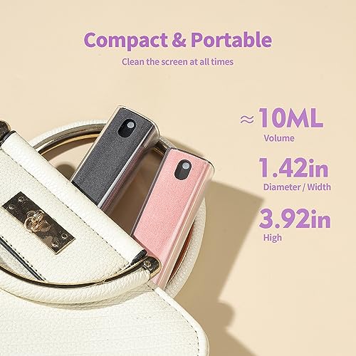 CUIUD Touchscreen Screen Cleaner Kit 2 Pcs, Phone, Tablet and Car Screen Cleaner, Two in One Spray and Microfiber Cloth(Grey&Pink)