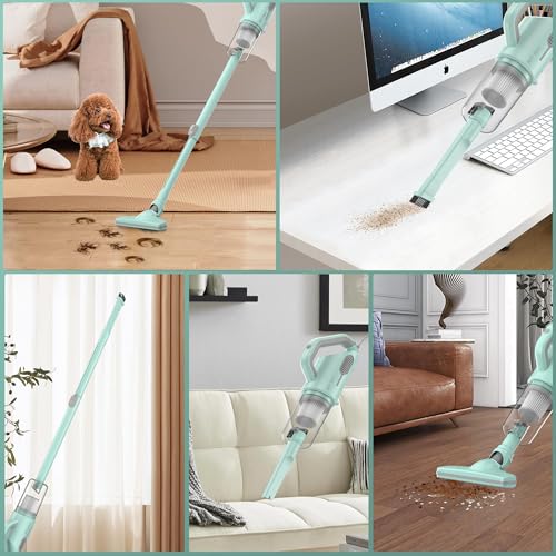 BUTY BULU Stick Vacuum Cleaner, Corded Lightweight Powerful Electric Broom Vacumm for Home Apartment Office Hardwood Floors Carpet Pet Hair Dust Clean, 20Ft Power Cord, 20KPa Strong Suction