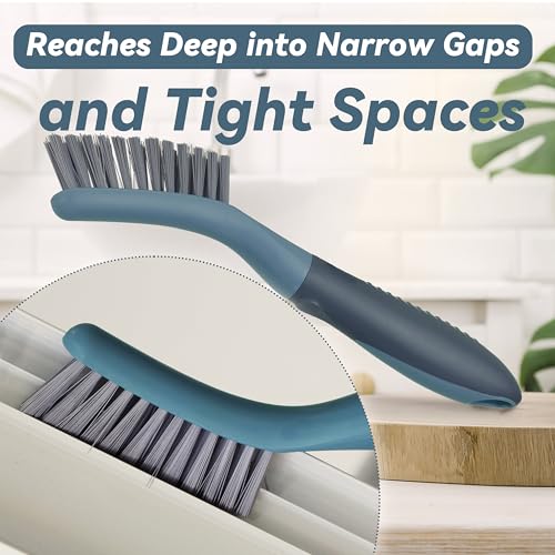 PHYEX 2 Packs Small Brushes for Cleaning, Stiff Bristle Grout Scrub Brushes for Kitchen, Bathroom, and Tile Floors, Ideal for Gaps, Crevices, and Window Tracks