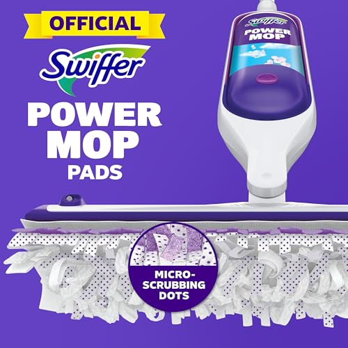 Swiffer PowerMop Multi-Surface Mopping Pad Refills for Floor Cleaning, 11 Count, White/Purple