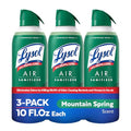Lysol Air Sanitizer Spray with Bacterial Odor Eliminator for Home & Office, Sanitizing Air Spray, Air Freshener Alternative, Mountain Spring Scent, 10 oz (Pack of 3)