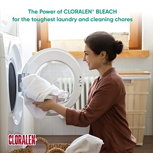 Cloralen Household Cleaning Liquid Bleach - 32.12 fl oz - 3-in-1 Multipurpose Cleaner for Laundry, Bathroom & Kitchen - Deodorizes, Whitens & Deep Cleans