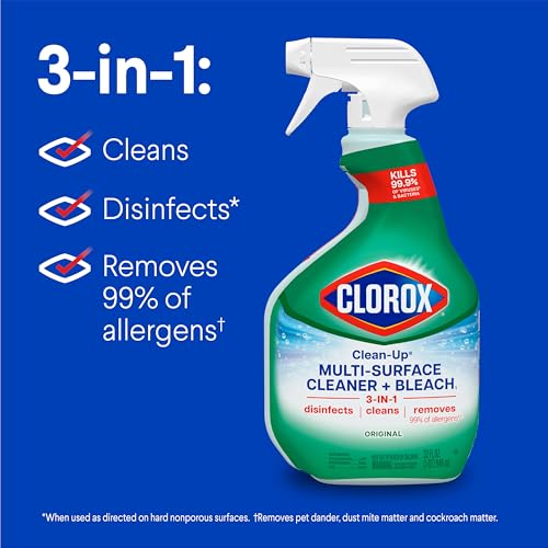 Clorox Clean-Up Multi-Surface Cleaner with Bleach, Original, Spray Bottle, 32 Fl Oz. (Pack May Vary)