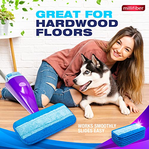 Millifiber Reusable Mop Pads for Swiffer WetJet Mops (2 Pack), Blue