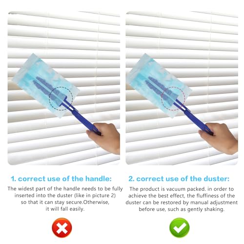20 Pcs for Swiffer Duster Refills for Swiffer Dusters, Heavy Duty Duster for Duster Kit with Handle, Microfiber Refills for Cleaning Blinds Furniture Car Ceiling Fan Cleaner