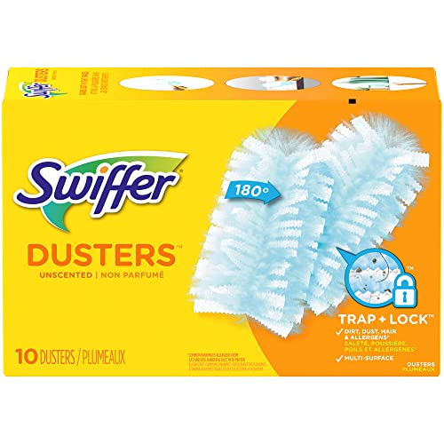 Swiffer Refill Dusters, Dust Lock Fiber, Light Blue, Unscented, 10/Box, 4 Box/Carton