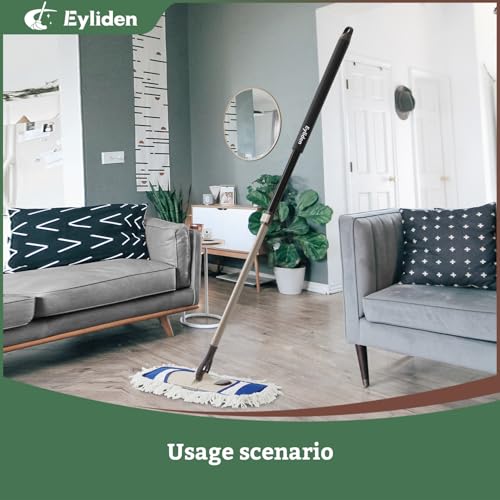 Eyliden Dust Mop, 2 Microfiber Pads, Home Commercial Cleaning, Quick Swap