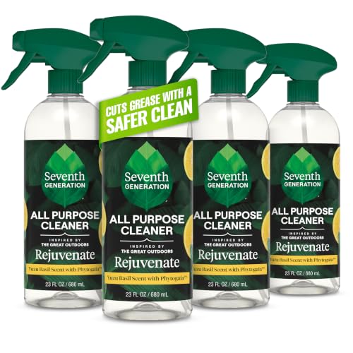 Seventh Generation All Purpose Cleaner Rejuvenating Yuzu Basil, For All Surfaces, 23 fl oz, Pack of 4