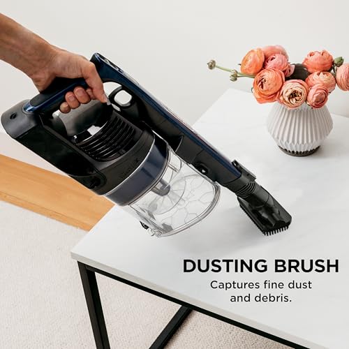 Shark Cordless Vacuum Cleaner with HEPA Filter, Lightweight, Portable, Rechargeable, Powerful Pet Hair Pickup, Removable Handheld, Crevice Tool, Dusting Brush, 50-min Runtime, Blue, IZ363HT