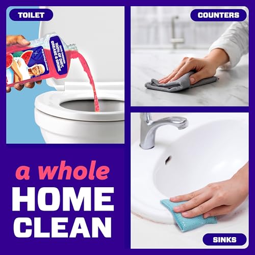 Mr. Clean All Purpose Cleaner, Mop Soap, Floor Cleaner for Mopping Home, Bathroom, & Kitchen, Cleaning Liquid for Mop & Bucket, Cleaning Supplies, Multi-Surface Dilutable, Watermelon, 41oz