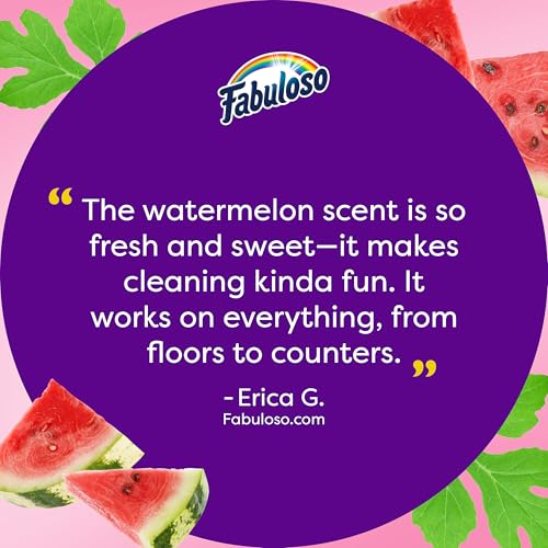 Fabuloso Multi-Purpose Cleaner and Floor Cleaner, 2X Concentrated Formula, Long-Lasting Freshness, Watermelon Scent, 56 fluid ounces