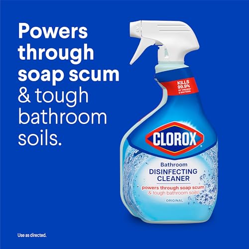 CLOROX Bathroom Disinfecting Cleaner, Original, Spray Bottle, 30 Fl Oz (Pack May Vary)
