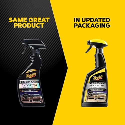 Meguiar's G16216 Ultimate Interior Detailer, Protects Interior Surfaces from Dirt and Grime, Leaves Your Surfaces Protected from UV Rays and Giving It a Lasting Finish, 15.2 Oz Spray Bottle
