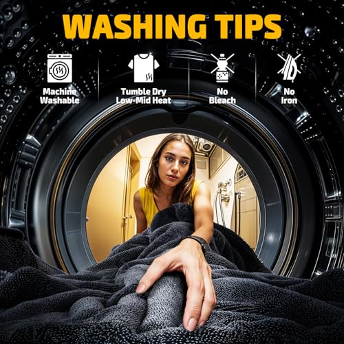 SMINDER 2-Pack 1200 GSM Car Drying Towels – Microfiber Towels for Cars (36" x 24"), Ultra-Absorbent, Streak-Free, Scratch-Free, No Water Spots, Double-Twist Pile & Edgeless Design