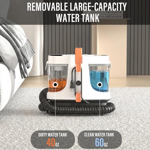 Starrybot Portable Carpet & Upholestery Cleaner Machine for Pets, Spot, Stain,Couch Cleaner Machine with 18Kpa Powerful Suction,Car/Auto Detailer(white)
