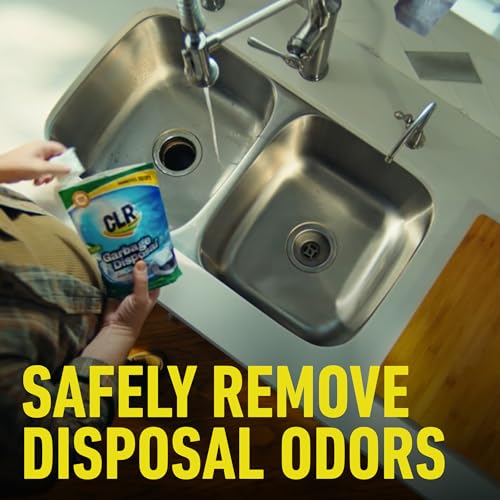CLR Garbage Disposal Cleaner and Deodorizer Pods, 5 Count, Fresh Scent Weekly Foaming Drain Odor Eliminator - 1 Month Supply