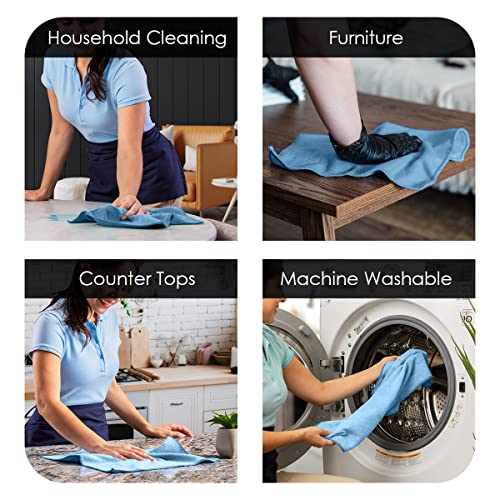 Avalon Towels Microfiber Cleaning Cloths (Value Pack of 36) - Size 16 x 16 Inches, Highly Absorbent Cleaning Rags, Lint Free, Reusable and Washable, Microfiber Towels for Cars