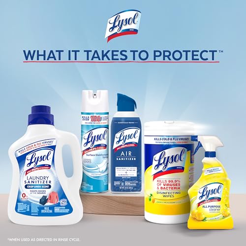 Lysol Disinfectant Laundry Sanitizer & Scent Booster, Laundry Detergent Additive, Color Safe Bleach Alternative, Laundry Odor Eliminator, Kills Bacteria & Viruses, Crisp Linen Scent, 41 Fl Oz Liquid