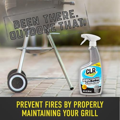 CLR Brands Grill Cleaner and Degreaser Spray, 26 oz. Bottle, BBQ Cleaner Removes Burnt Food, Grease and Grime from Grates and Racks, Pellet and Electric Smokers