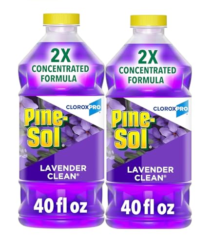 Pine-Sol 2X Concentrated Multi-Surface Concentrated Formula, All-Purpose Cleaner, Lavender Clean, Scent 40 Fluid Ounces (Pack of 2 total of 80 Fl oz) Makes 80 Gallons Of Cleaning Solution