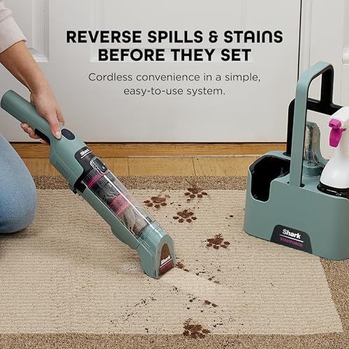 Shark StainForce Cordless Spot Cleaner, Dual-Activated Easy Spray Formula, OXY-Powered Stain Cleaning, Indoor + Outdoor, Carpets, Upholstery, Car Seats & Stairs, Pet Urine & Odor Remover, HX101