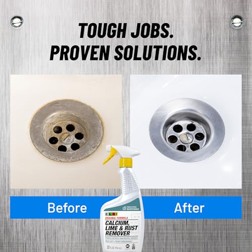 CLR PRO Calcium, Lime & Rust Remover, Quickly Removes Calcium, Lime, Hard Water Deposits and Surface Rust Stains