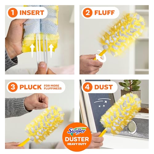 Swiffer Dusters Heavy Duty Multi-Surface Duster Refills for Cleaning, Unscented, 11 Count