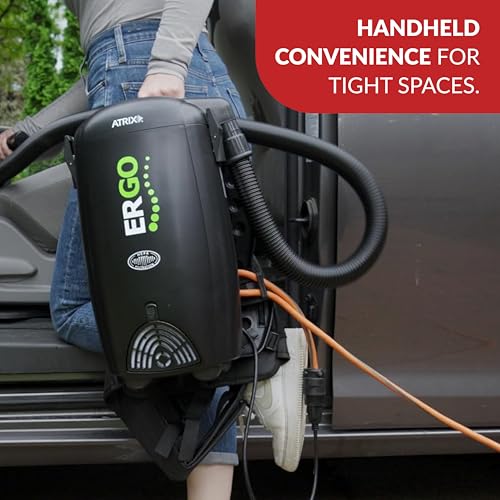Atrix Ergo Backpack Canister Vacuum, Portable Cleaner with Attachments for Professional and Residential Use, VACBP10 Premium Bundle