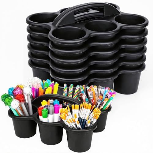Find Scrapblooms 6 Pack Classroom Caddy For School,Kidsroom,Pencil Holder,Plastic Cup Caddies for Drink Delivery,Cleaning Caddy Organization For Shower Room（Black