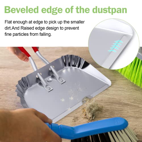 TOP DOG Metal Dustpan 17”, Aluminum Dust Pans Heavy Duty Does not Chip or Bend Sheet Metal Edge Flat Against Floor for Small Item Sweeping Rubber Coated Easy to Grasp Handle (1pcs)