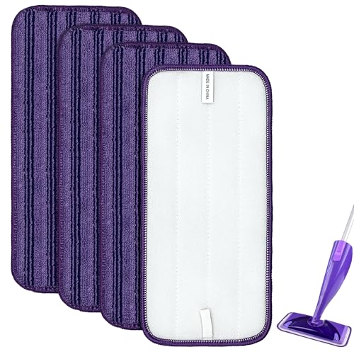 Updated & Innovative Cationic Mop Pads for Swiffer Wet Jet and Most Velcro 10" 11" 12" Spray Mops, Reusable Swiffer Wet Jet Mop Pads Replacement