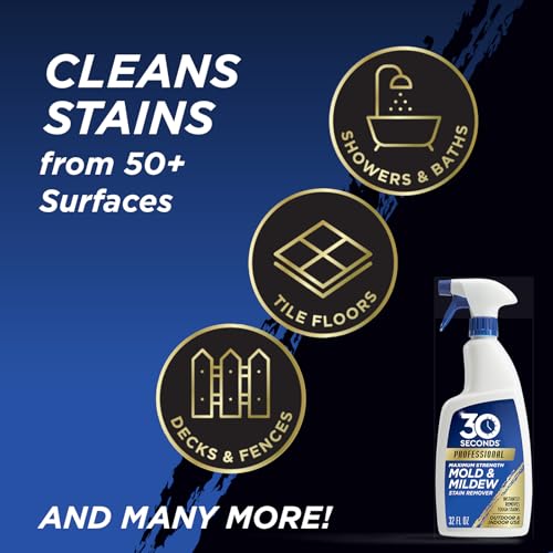 30 SECONDS Pro Mold and Mildew Stain Remover | Scrub Free | Brighter Results Instantly | Ready To Use | 32 Fl. Oz.