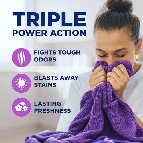 ARM & HAMMER Plus OxiClean with Odor Blasters Liquid Laundry Detergent, Laundry Odor Remover, Attacks Stains, Fresh Botanical Scent, 74 Loads, 96.2 Fl Oz