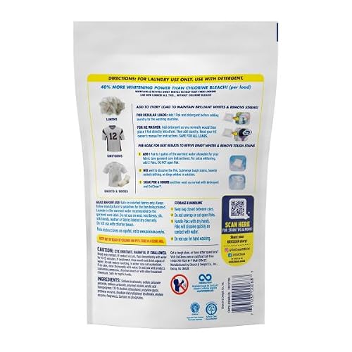 OxiClean White Revive Laundry Whitener & Stain Remover, Safe on Colors, Power Pack, Use with Detergent, Chlorine Free, 24 Pods (Pack of 3)
