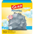 Glad Tall Kitchen Drawstring Trash Bags - Odorshield 13 Gallon White Trash Bag, Febreze Fresh Clean, 110 Count