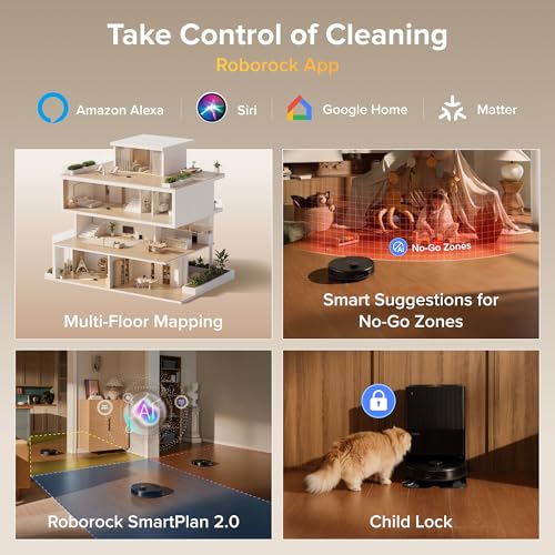 roborock Qrevo S Pro Robot Vacuum and Mop, 18,500Pa Suction, Multifunctional Dock with 167℉ Mop Self-Cleaning, Smart Obstacle Avoidance, Anti-Tangle Brush, Liftable Spinning Mop, Black