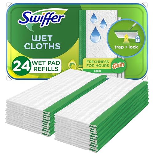 Swiffer Sweeper Wet Mopping Pad Refills for Floor Mop Gain Scent 24 Count