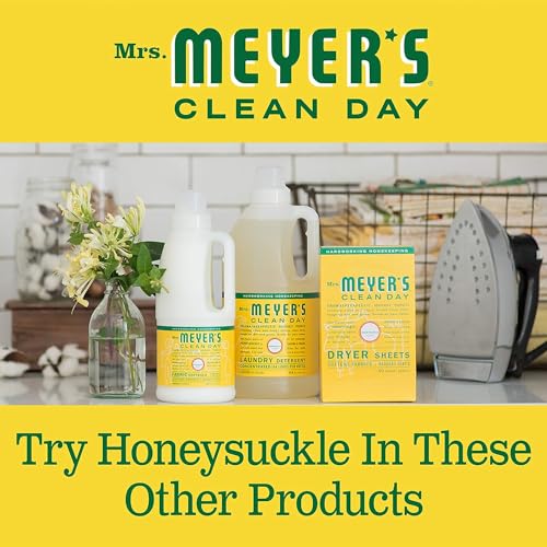 Mrs. MEYER'S Clean Day Honeysuckle Scent Variety, 1 Room Freshener 8 OZ, 1 Liquid Dish Soap 16 OZ, 1 Liquid Hand Soap 12.5 OZ, 1 Multi-surface Cleaner 16 OZ, Honeysuckle, 1 CT