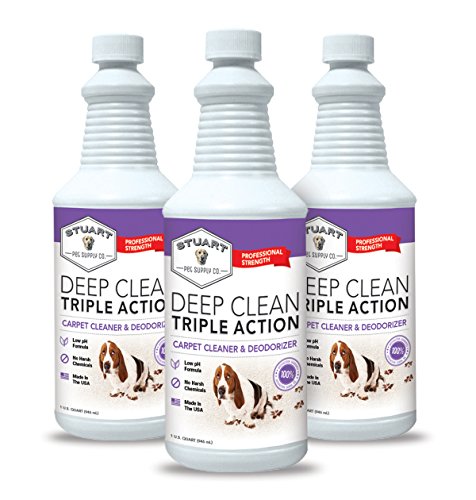 Stuart Pet Supply Co. Professional Strength Deep Clean (Gal.) 3X Carpet Cleaner Solution & Deodorizer, Concentrated Encapsulating Carpet Shampoo, Pet Odor & Dirty Carpet Cleaning Solution 128 fl oz.