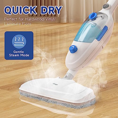 Steam Mop for Hardwood Floor Cleaning, Floor Steamer Cleaner Lightweight for Vinyl, Laminate, Carpet, Tile Hard Floors w/Adjustable Steam Modes & Height, 23ft Cord, 2 Washable Pad