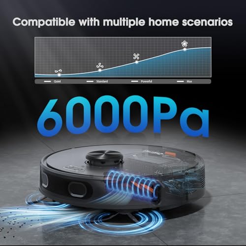 Robot Vacuum and Mop Combo, Mapping Robotic Vacuums Cleaner with 75 Days Self-Emptying, LiDAR Navigation Smart & Strong Suction, WiFi/App/Alexa/Voice Control, Quiet for Home Pet Hair Hard Floor Carpet