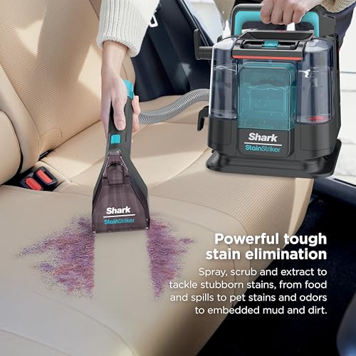 Shark StainStriker | Portable Carpet, Upholstery & Area Rug Cleaner | 2 Tools | Self-Cleaning | Powerful Stain & Odor Remover | Deep Clean & OXY Solutions | Charcoal | PX221BRN